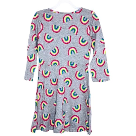 #K14 Girls Long Sleeve Summer Rainbow Patterned Dress - Picture 2 of 4
